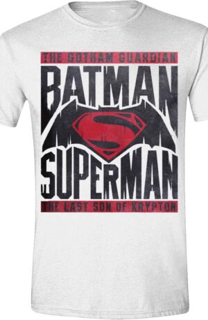 DC Comics: Batman V Superman: Logo Text White(T-Shirt Unisex Tg. L)