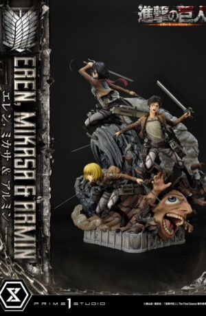 Attack on Titan Ultimate Premium Masterline Statue Eren, Mikasa, & Armin 72 cm - L'attacco dei giganti