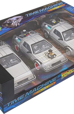 Back To The Future trilogia: Delorean Time Machine In Scala 1:24 – Ritorno al futuro set completo
