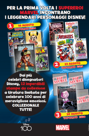 BUNDLE Topolino 3534,  3535 e 3536 con 12 litografie Disney100 - immagine 1