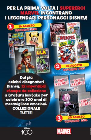 BUNDLE Topolino 3534,  3535 e 3536 con 12 litografie Disney100 - immagine 1