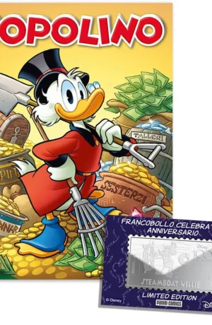 Topolino 3542 con francobollo in metallo di Steamboat Willie