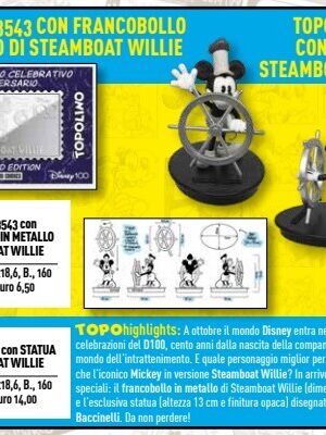 Topolino 3544 con statua di Steamboat Willie - immagine 1