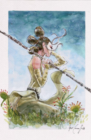 Star Wars: Rey - disegno originale di Igor Chimisso