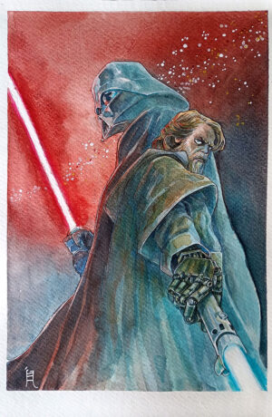 Star Wars: Luke Vs Darth Vader - disegno originale di Igor Chimisso