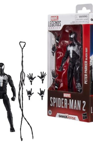 Spider-Man 2 Marvel Legends Gamerverse Action Figure Peter Parker (Black Suit) - immagine 9